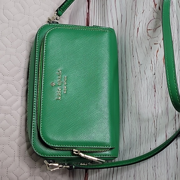 Kate Spade Staci Green Leather Crossbody Bag - Picture 7 of 12